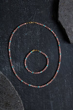 Sertifikalı Rodokrozit, Turkuaz Gümüş Kapama Doğal Taş Set