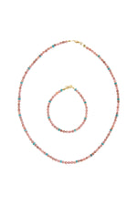 Sertifikalı Rodokrozit, Turkuaz Gümüş Kapama Doğal Taş Set