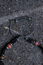 Sertifikalı Rodonit, Hematit Gümüş Aparat Doğal Taş Makrome Bileklik