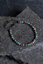 Sertifikalı Rodonit, Turkuaz Doğal Taş Makrome Bileklik