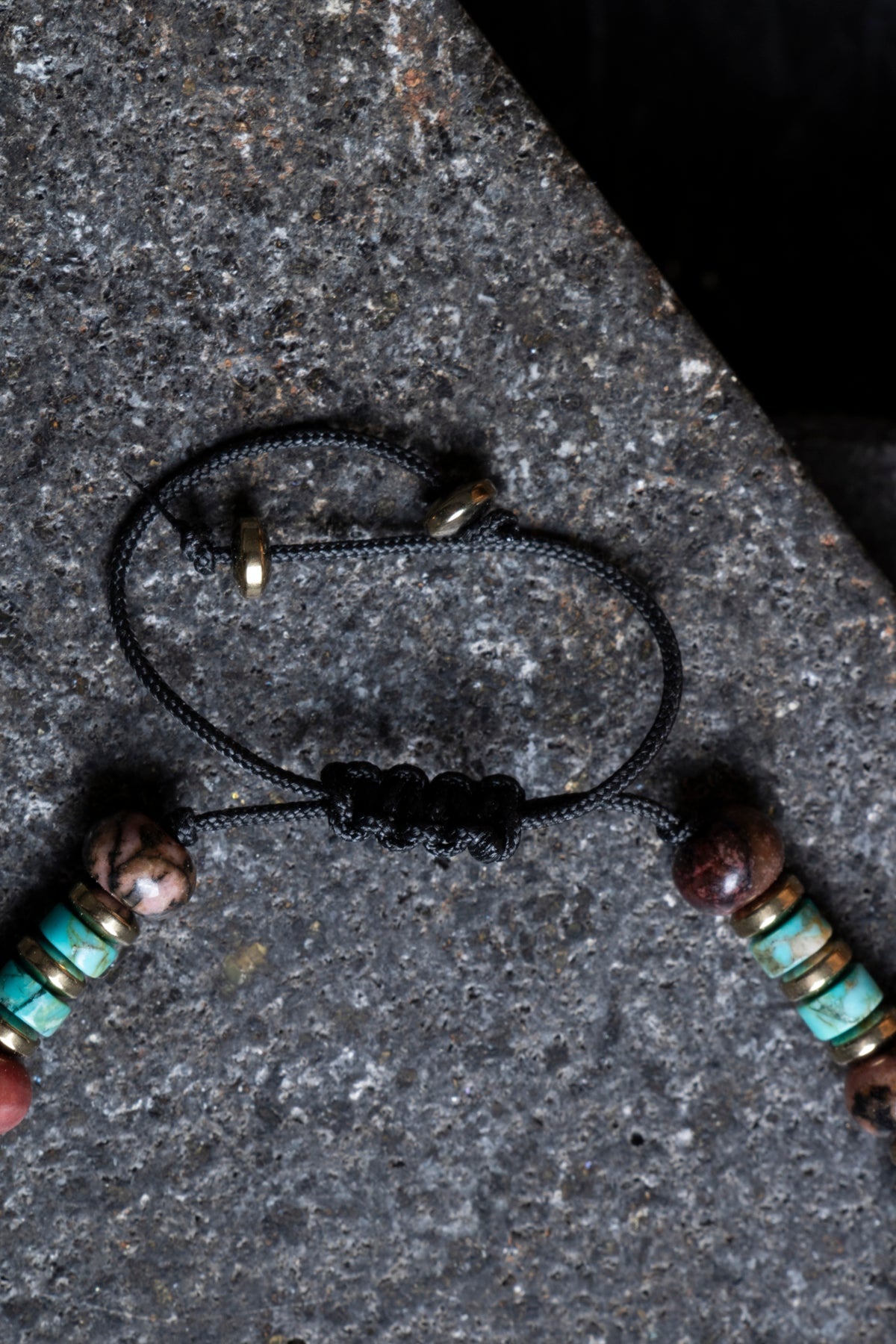 Sertifikalı Rodonit, Turkuaz Doğal Taş Makrome Bileklik