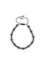 Sertifikalı Rodonit, Turkuaz Doğal Taş Makrome Bileklik