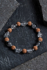 Sertifikalı Rutilli Kuvars, Rudrashka Hematit Doğal Taş Bileklik