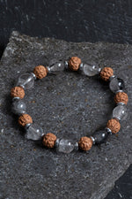 Sertifikalı Rutilli Kuvars, Rudrashka Hematit Doğal Taş Bileklik