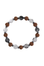 Sertifikalı Rutilli Kuvars, Rudrashka Hematit Doğal Taş Bileklik