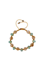 Sertifikalı Sitrin, Aventurin Doğal Taş Makrome Bileklik 