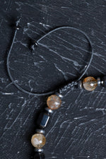 Sertifikalı Sitrin, Hematit Doğal Taş Makrome Bileklik