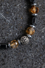 Sertifikalı Sitrin, Hematit Fasetli Doğal Taş Makrome Bileklik