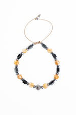 Sertifikalı Sitrin, Hematit Fasetli Doğal Taş Makrome Bileklik