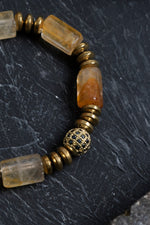 Sertifikalı Sitrin, Hematit Zirkon Aparat Doğal Taş Bileklik