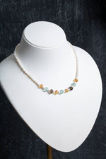 Sertifikalı Sitrin Florit İnci Dumanlı Kuvars Doğal Taş Kolye