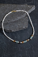 Sertifikalı Sitrin Florit İnci Dumanlı Kuvars Doğal Taş Kolye