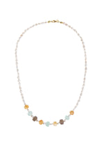 Sertifikalı Sitrin Florit İnci Dumanlı Kuvars Doğal Taş Kolye