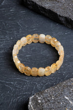 Sertifikalı Sitrin Geniş Kesim Doğal Taş Bileklik