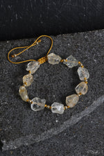 Sertifikalı Sitrin Naturel Doğal Taş Makrome Bileklik