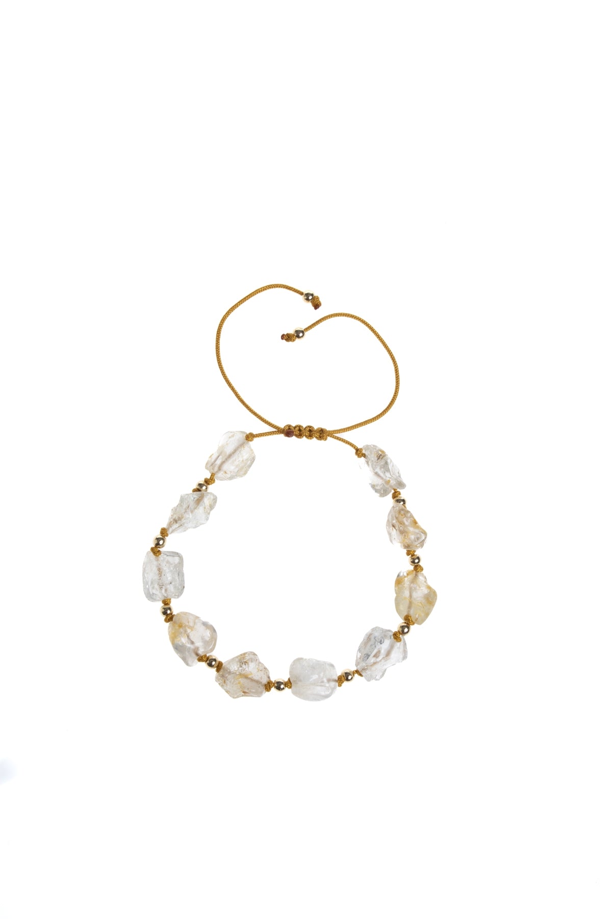 Sertifikalı Sitrin Naturel Doğal Taş Makrome Bileklik