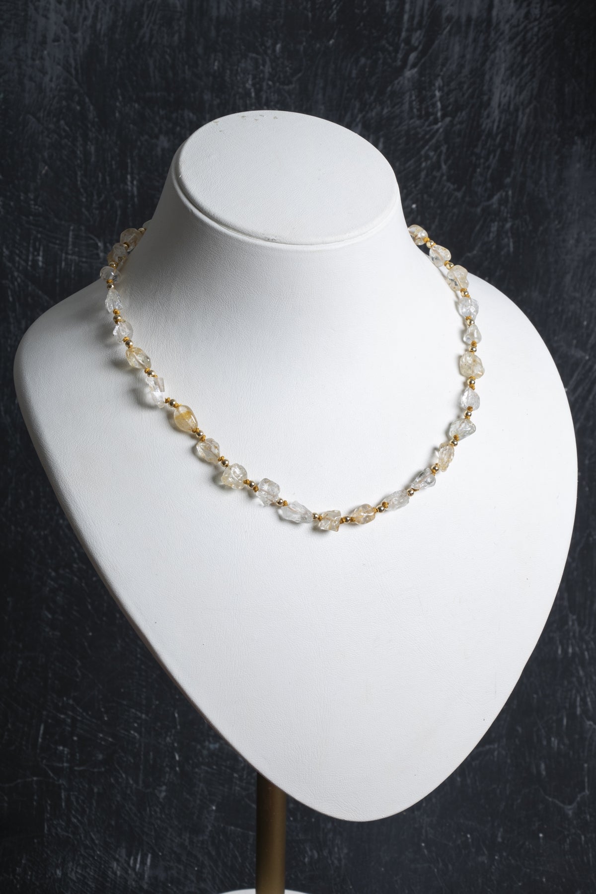 Sertifikalı Sitrin Naturel Doğal Taş Makrome Kolye