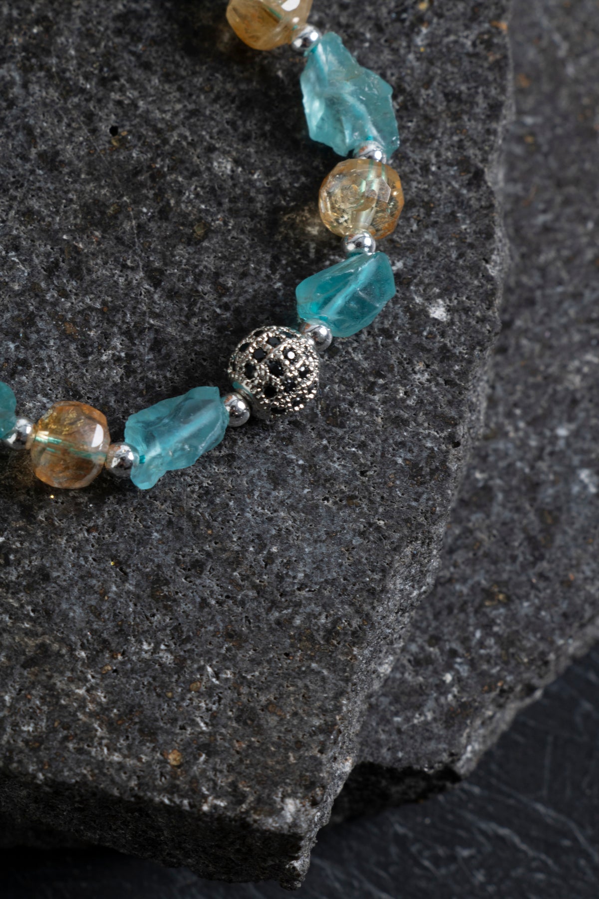 Sertifikalı Sitrin ve Apatit Doğaltaş Bileklik