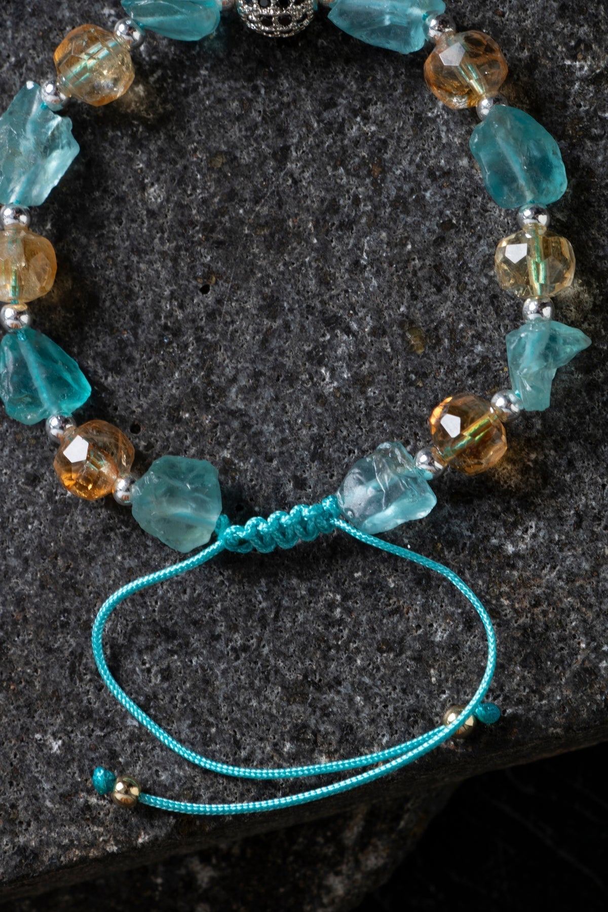 Sertifikalı Sitrin ve Apatit Doğaltaş Bileklik