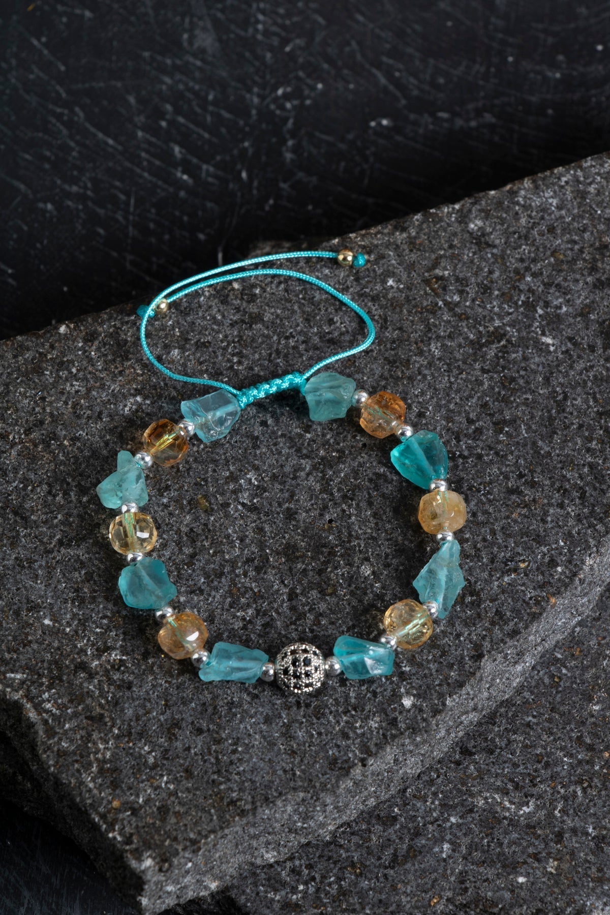 Sertifikalı Sitrin ve Apatit Doğaltaş Bileklik