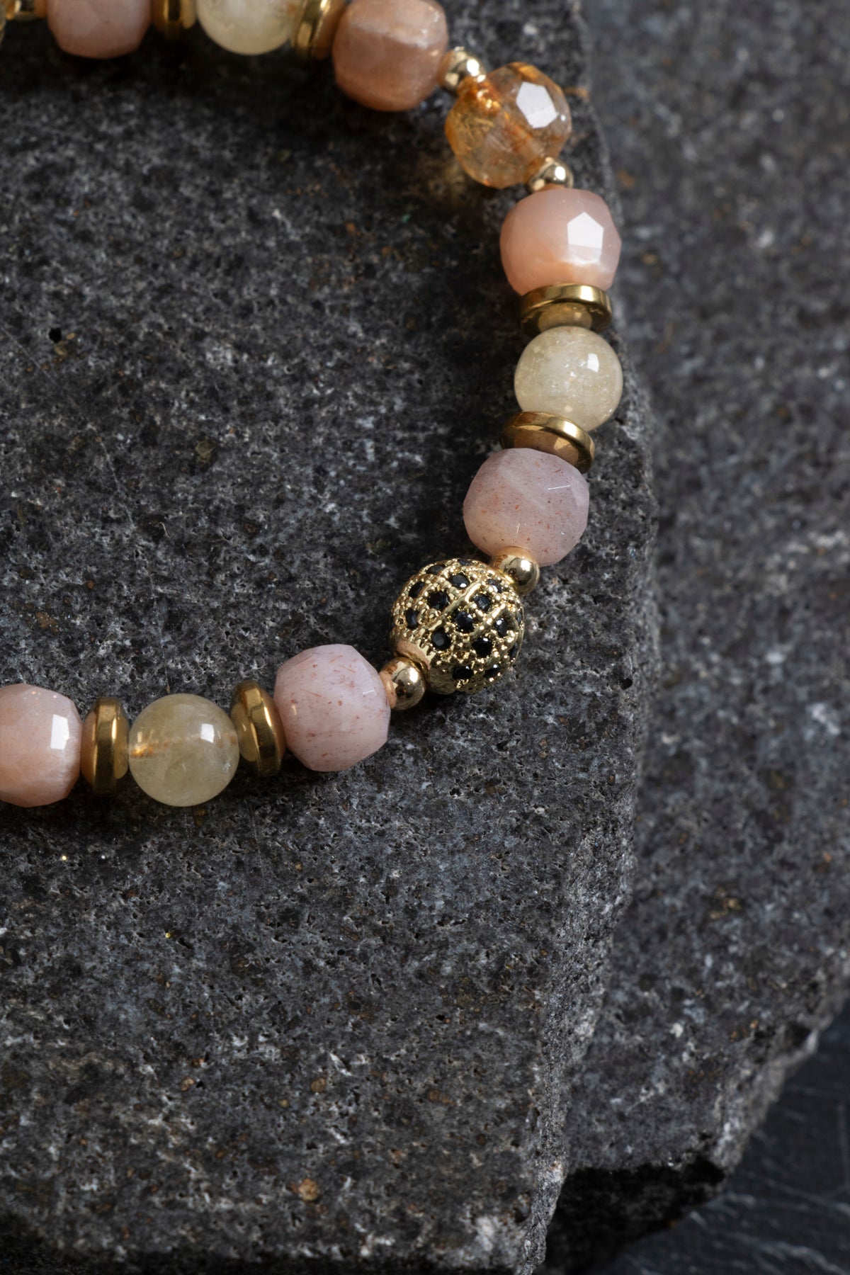 Sertifikalı Sitrin ve Güneş Taşı Doğaltaş Bileklik