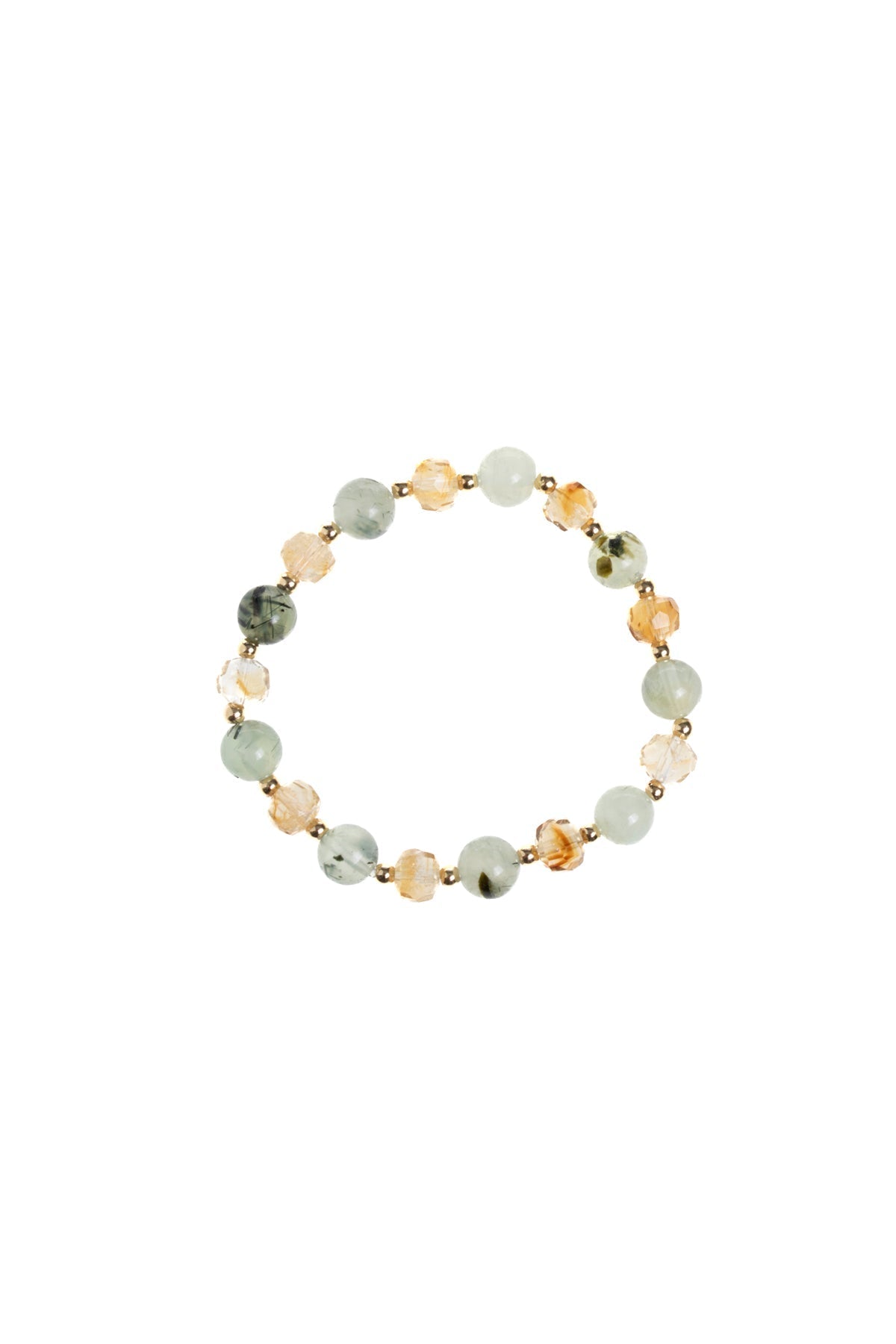 Sertifikalı Sitrin ve Prehnit Doğaltaş Bileklik