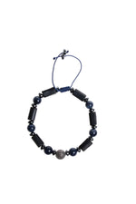 Sertifikalı Şungit, Safir Hematit Gümüş Aparatlı Doğal Taş Bileklik