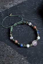 Sertifikalı Doğal Taş Makrome Bileklik-Terazi Burcu