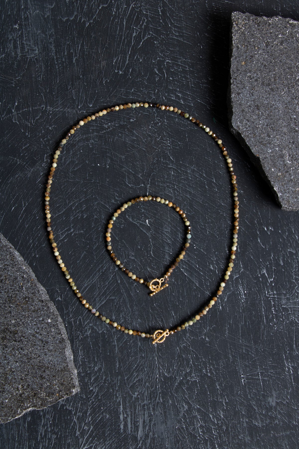 Sertifikalı Tsavorit Lal Altın Kaplama Gümüş Kapama Doğal Taş Set