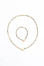 Sertifikalı Tsavorit Lal Altın Kaplama Gümüş Kapama Doğal Taş Set