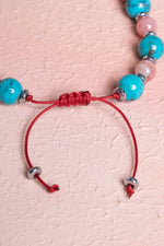 Sertifikalı Turkuaz, Rodokrosit Doğal Taş Makrome Bileklik