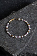 Sertifikalı Yakut, İnci, Kaplan Gözü Gümüş Kapama Doğal Taş Bileklik