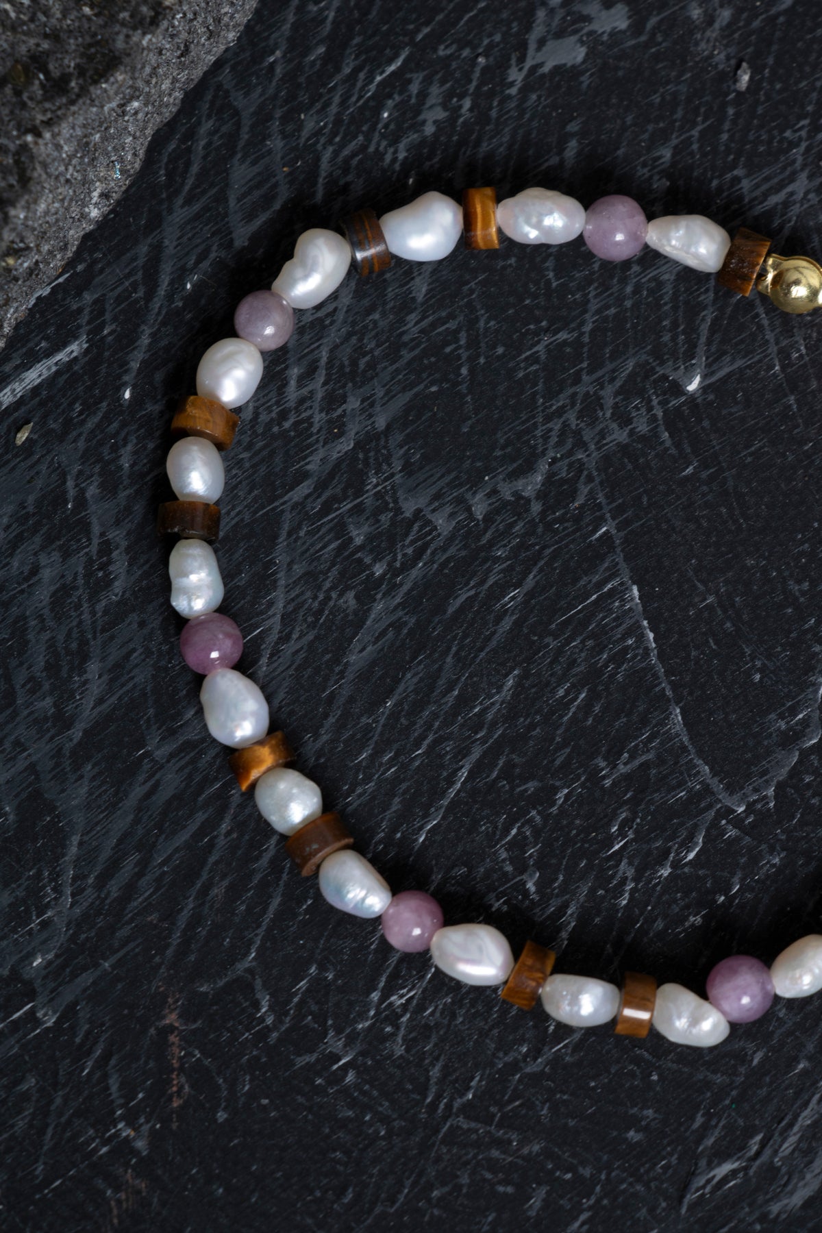 Sertifikalı Yakut, İnci, Kaplan Gözü Gümüş Kapama Doğal Taş Bileklik