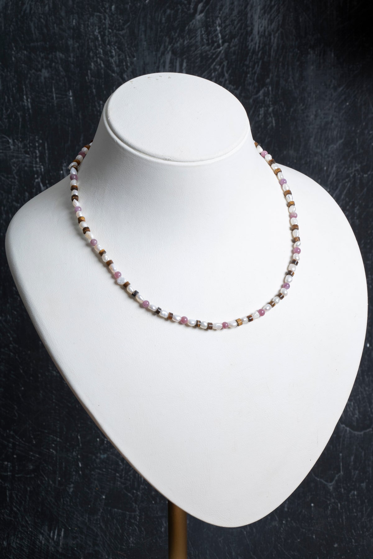 Sertifikalı Yakut, İnci, Kaplan Gözü Gümüş Kapama Doğal Taş Kolye