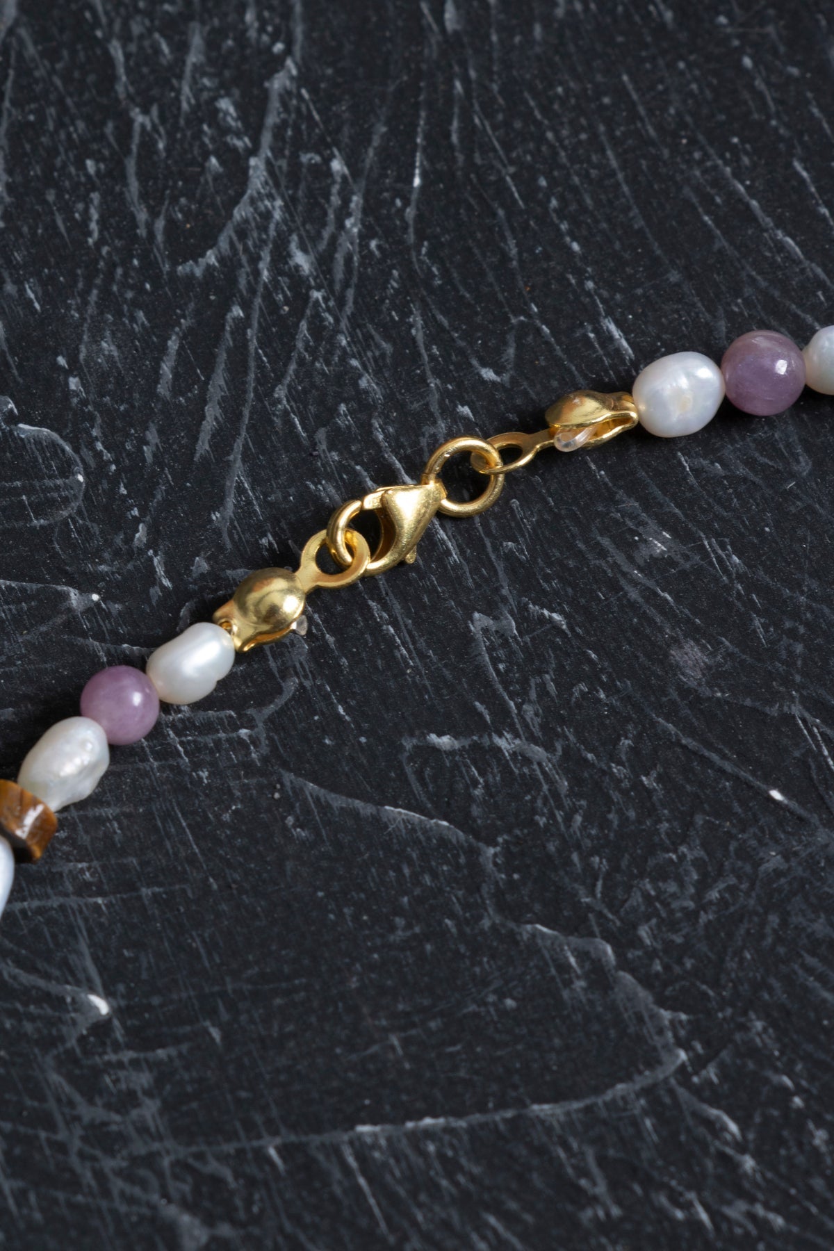 Sertifikalı Yakut, İnci, Kaplan Gözü Gümüş Kapama Doğal Taş Kolye