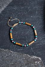 Sertifikalı Yakut, Jasper, Turkuaz Doğal Taş Makrome Bileklik