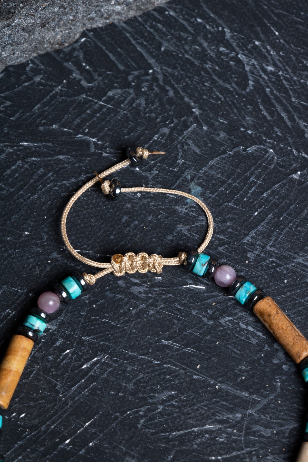 Sertifikalı Yakut, Jasper, Turkuaz Doğal Taş Makrome Bileklik