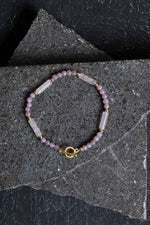 Sertifikalı Yakut, Pembe Kuvars Altın Kaplama Gümüş Kapama Bileklik