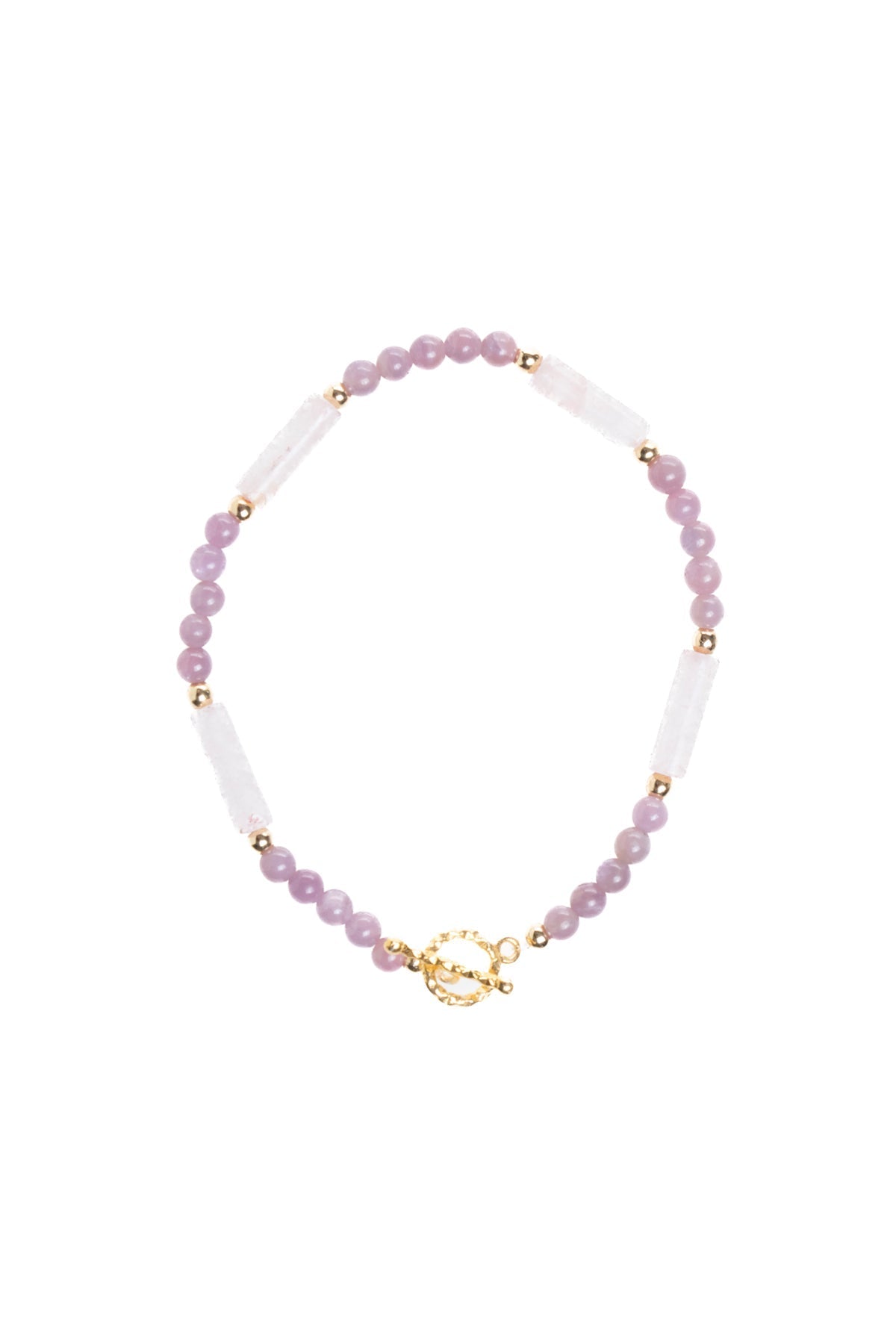 Sertifikalı Yakut, Pembe Kuvars Altın Kaplama Gümüş Kapama Bileklik