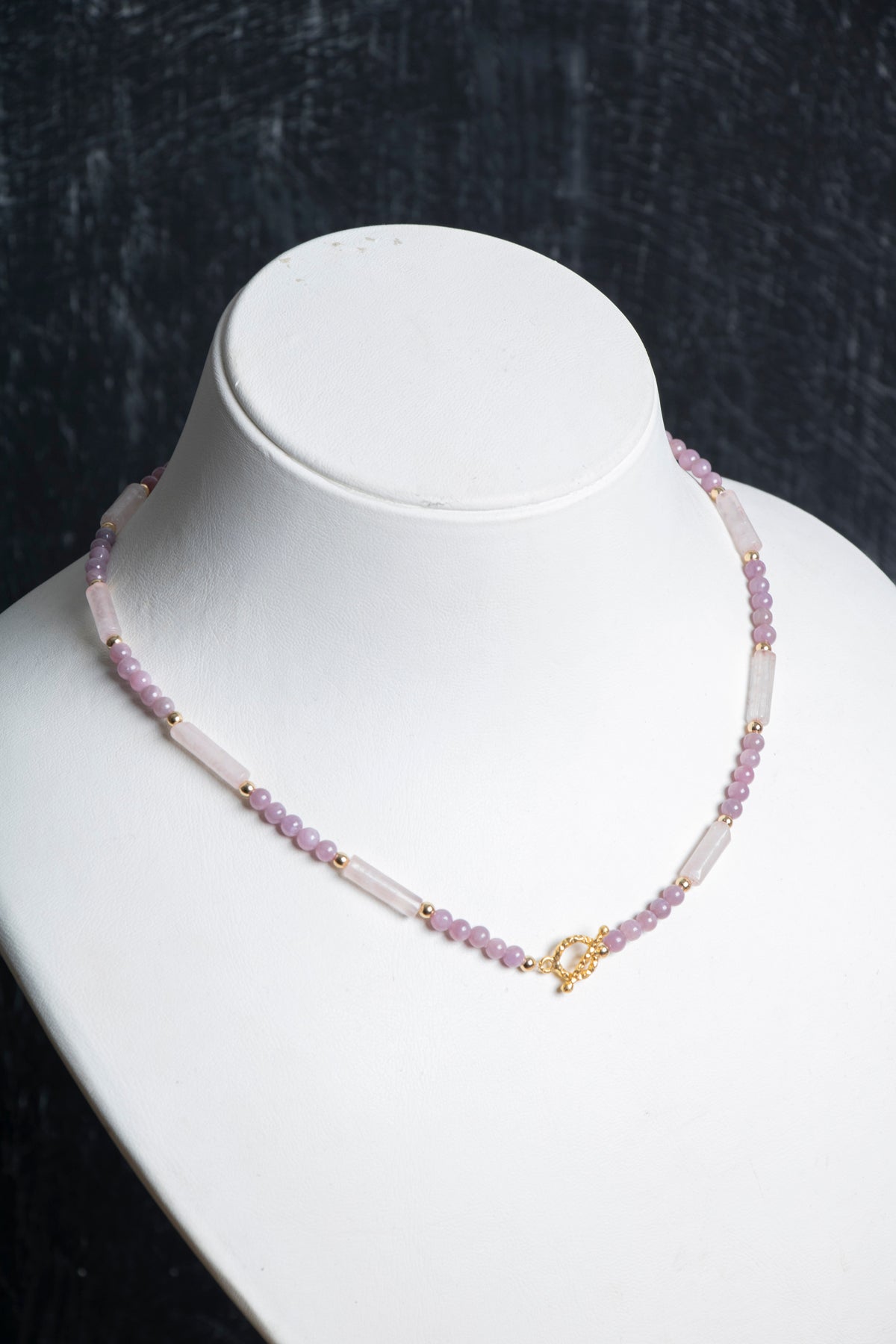 Sertifikalı Yakut, Pembe Kuvars Altın Kaplama Gümüş Kapama Kolye