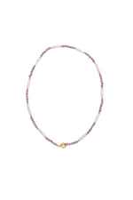 Sertifikalı Yakut, Pembe Kuvars Altın Kaplama Gümüş Kapama Kolye