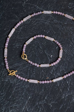 Sertifikalı Yakut, Pembe Kuvars Altın Kaplama Gümüş Kapama Set