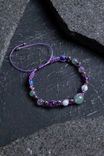 Sertifikalı Doğal Taş Makrome Bileklik-Yay Burcu