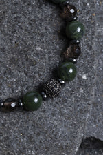 Sertifikalı Yeşim, Dumanlı Kuvars Doğal Taş Bileklik