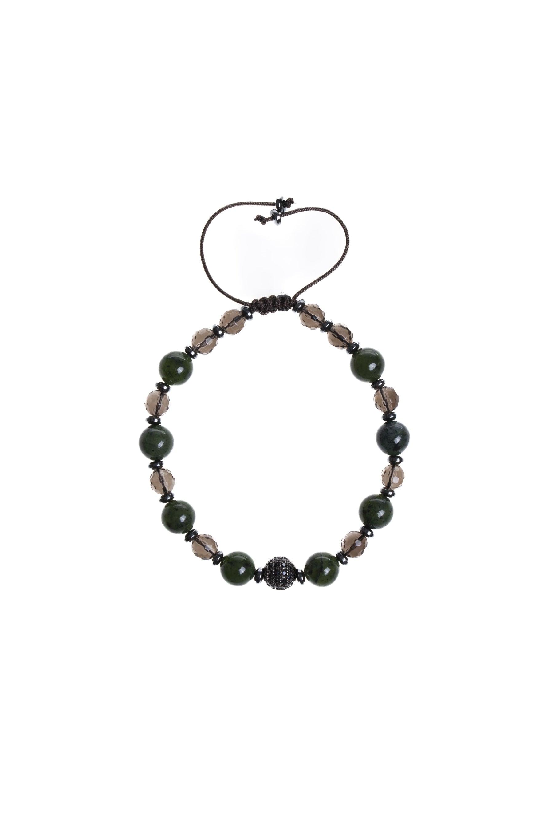 Sertifikalı Yeşim, Dumanlı Kuvars Doğal Taş Bileklik