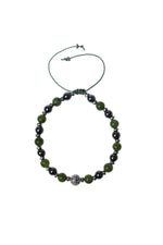 Sertifikalı Yeşim, Hematit Zirkon Aparat Doğal Taş Makrome Bileklik