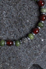 Sertifikalı Yeşim, Kırmız Akik Zirkon Aparat Doğal Taş Bileklik