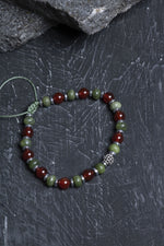 Sertifikalı Yeşim, Kırmız Akik Zirkon Aparat Doğal Taş Bileklik