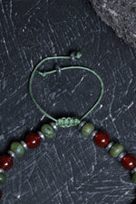 Sertifikalı Yeşim, Kırmız Akik Zirkon Aparat Doğal Taş Bileklik