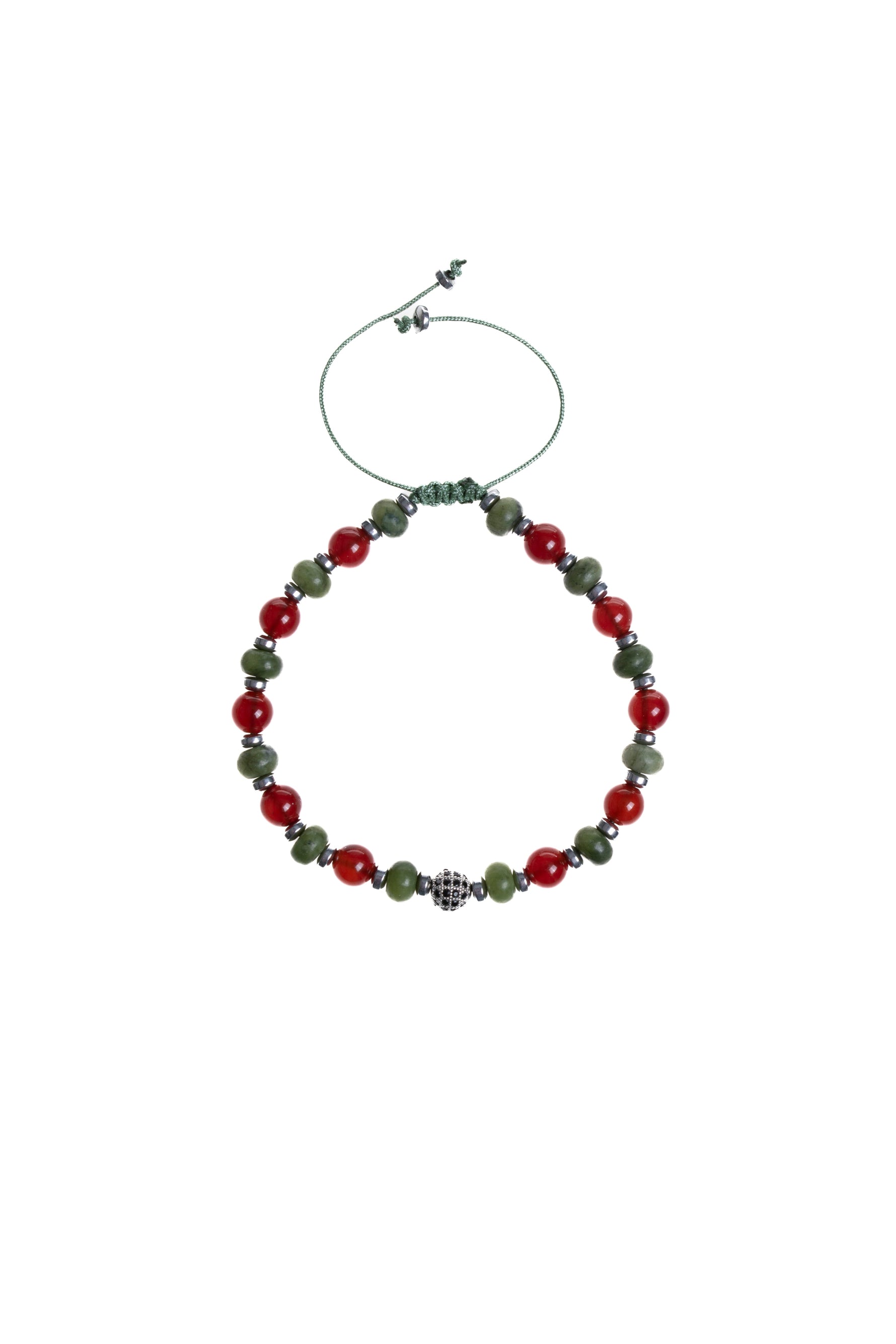 Sertifikalı Yeşim, Kırmız Akik Zirkon Aparat Doğal Taş Bileklik